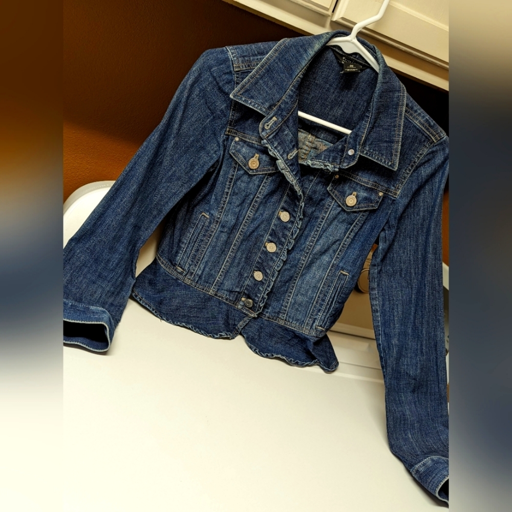 White House Black Market - Embellished Crystal Denim Jacket - 00